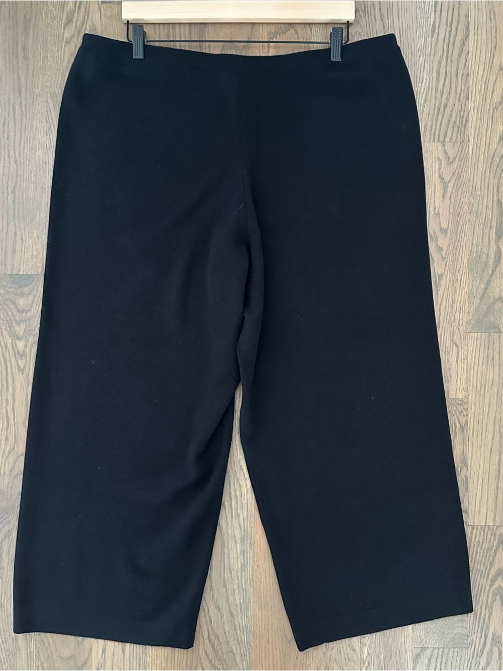 NWT Eileen Fisher Wool Knit Crepe Wide Leg Crop Pant in Black Size 1X - Picture 11 of 12